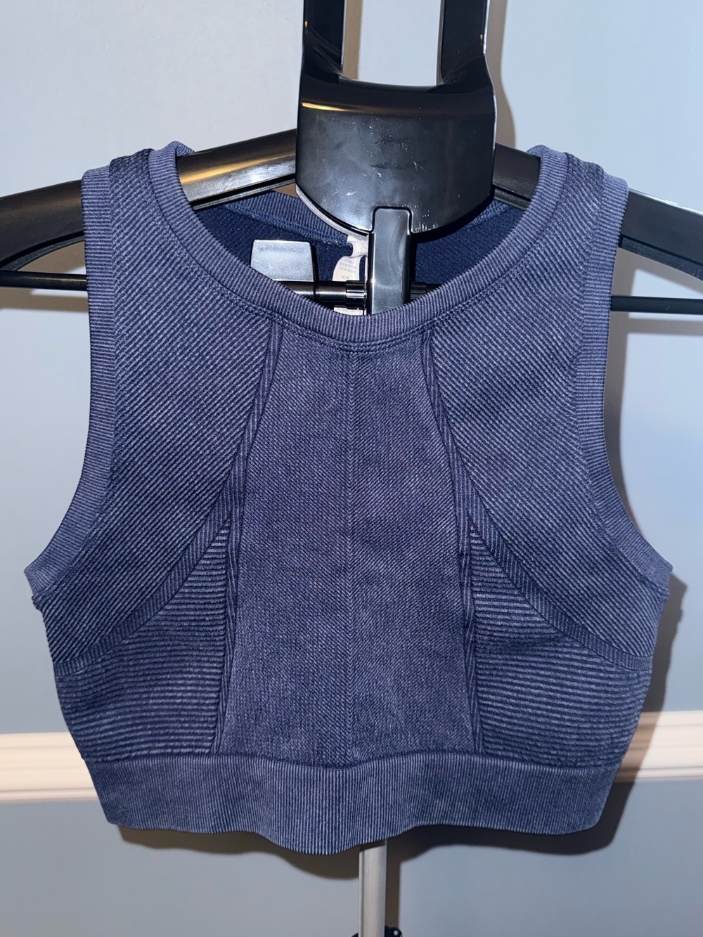 OFFLINE by Aerie blue Ribbed Cropped Sports Bra Tank - Medium -EUC